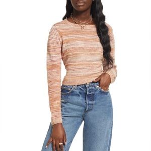 BP. Open Back Tie Sweater in Beige Desert Spacedye NWT - Size 3X